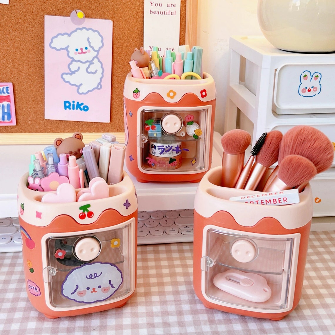 Cute Kawaii Storage Stationery Holder Kawaii Pen Holder Etsy