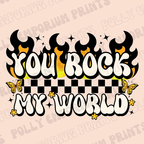 Valentine's Day Png, You Rock My World Png, Rocker Png, Valentine’s Png, Rock and Roll Png, Valentine's Sublimation Design