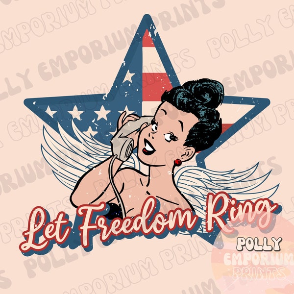 Let Freedom Ring Png, 4th July Sublimation Design Digital Download, Freedom Png, Fourth of July Png, Rock n Roll Png, Wings Png, Girls Png