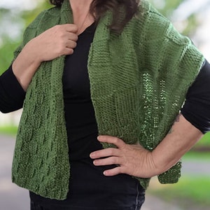 Simple Knit Pattern, Shawl Wrap - Easy Gift Knit - Dream Weaver Wrap / Shawl - Fast Easy Knit Accessory, Beginner Friendly Knit Patter
