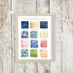 Beach sand types poster and flash card pack - morning basket