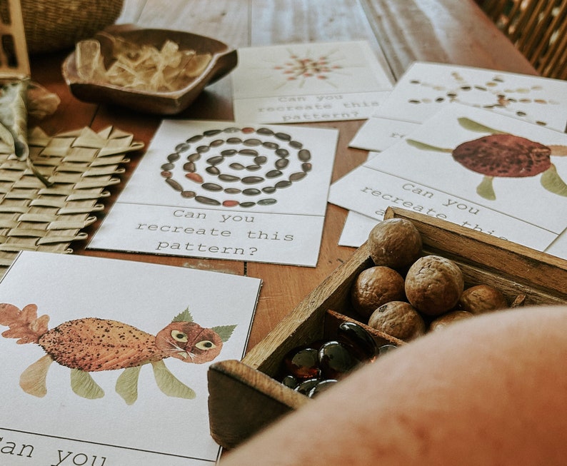 Nature craft loose part play flashcards provocations reggio inspired image 1