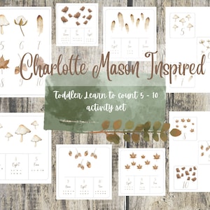Charlotte Mason, tout-petit, apprenez à compter 5-10 à imprimer