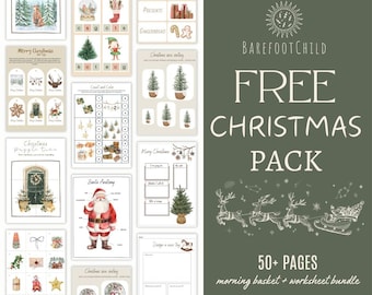 Christmas morning basket + worksheet bundle - 50 pages