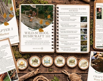 Bushcraft for kids, lesson guide - includes bushcraft journal | forest school | natural learning