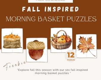 12x puzzle del cestino mattutino ispirati all'autunno/autunno