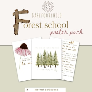 3er Pack NATURE homeschool Poster, Waldschule, reggio inspiriertes Klassenzimmer