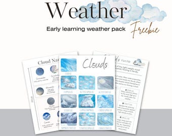 Cloud poster+ flashcard+early learning weather pack - 20 pages