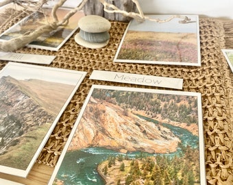 36xreggio inspired NATURAL LAND FORMATS - vocabulary 2 part flash cards