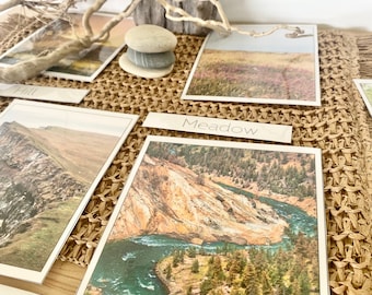 36xreggio inspired NATURAL LAND FORMATS - vocabulary 2 part flash cards