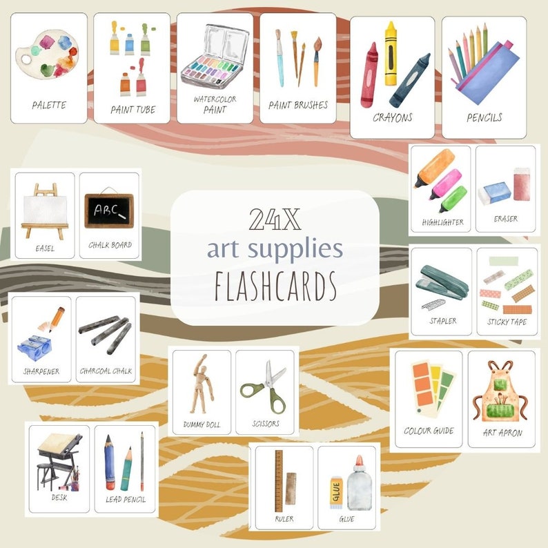 Scissors Flash Cards ART Inspired Flashcards. - Etsy