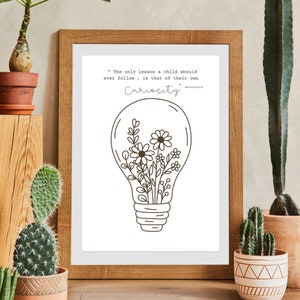 Póster de aprendizaje natural A4 Escuela salvaje / Escuela forestal / Reggio