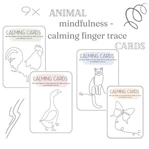mindfulness FINGER TRACING calming cards x9