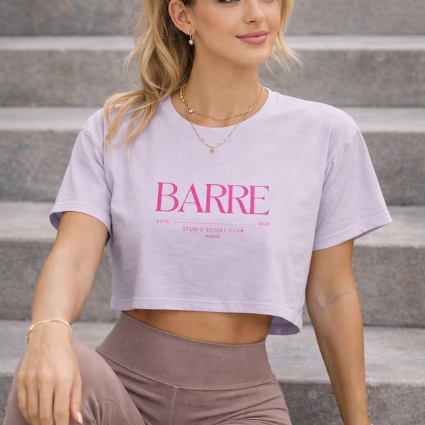 Barre Crop Tee, Studio Social Club Edition, Trendy Barre,  Pilates Top