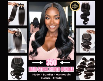 Hair Stock Photos: Models, Wigs, Bundles, Frontals (350 Images) (Digital Download)
