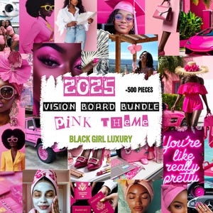Tableros de visión imprimibles para niñas negras 2025 - Imágenes inspiradoras - Kit para establecer metas - Descarga digital