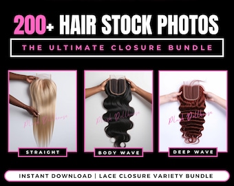 Haarverlängerung Stock Photos: Lace Closure Bundle (Digitaler Download)