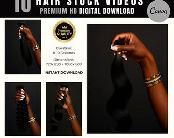 Filmy stockowe o włosach, rolki kosmetyczne i szablony Instagram Canva