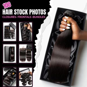 Luxury Hair Stock Photos: Bundles, Frontals, Closures (Digital Download)