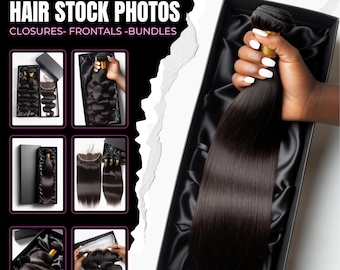 Luxury Hair Stock Fotos: Bündelungen, Frontals, Closures (Digitaler Download)