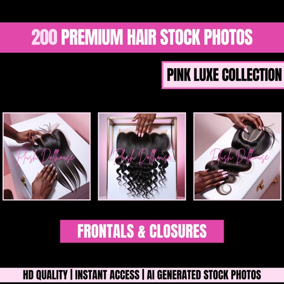Hair Business Stock Photos: Lace Closure & Frontal Images (Digital Download)
