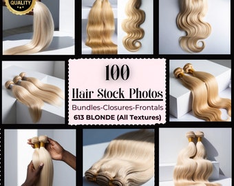Blonde 613 Hair Stock Photos: Bundles, Closures, Frontals (Digital Download)