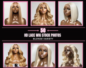 Blonde Lace Wig Stock Photos: HD PNG Images for Hair Business (Digital Download)