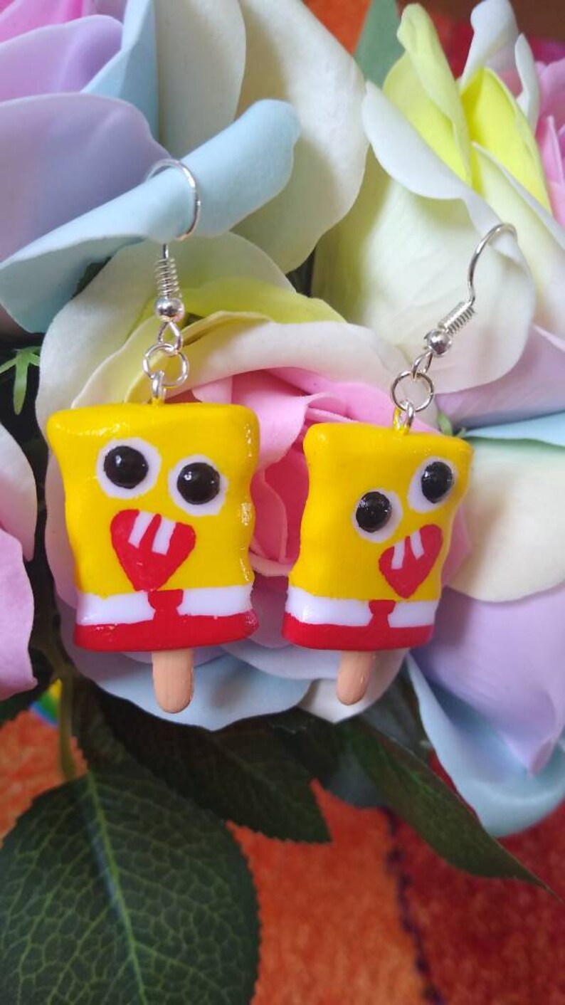 Popsicle Sponge Earrings Handmade Ice Cream Funny Cute Etsy