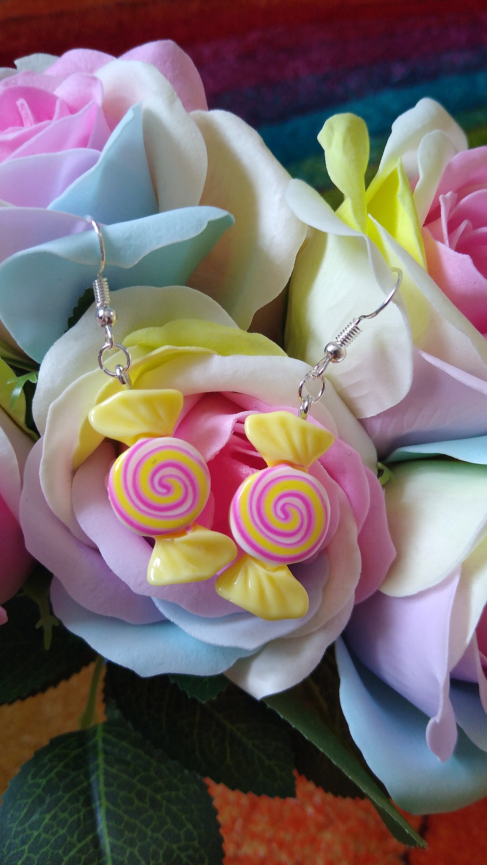 Handmade Candy Wrapper Earrings Sweets Retro Cute Etsy