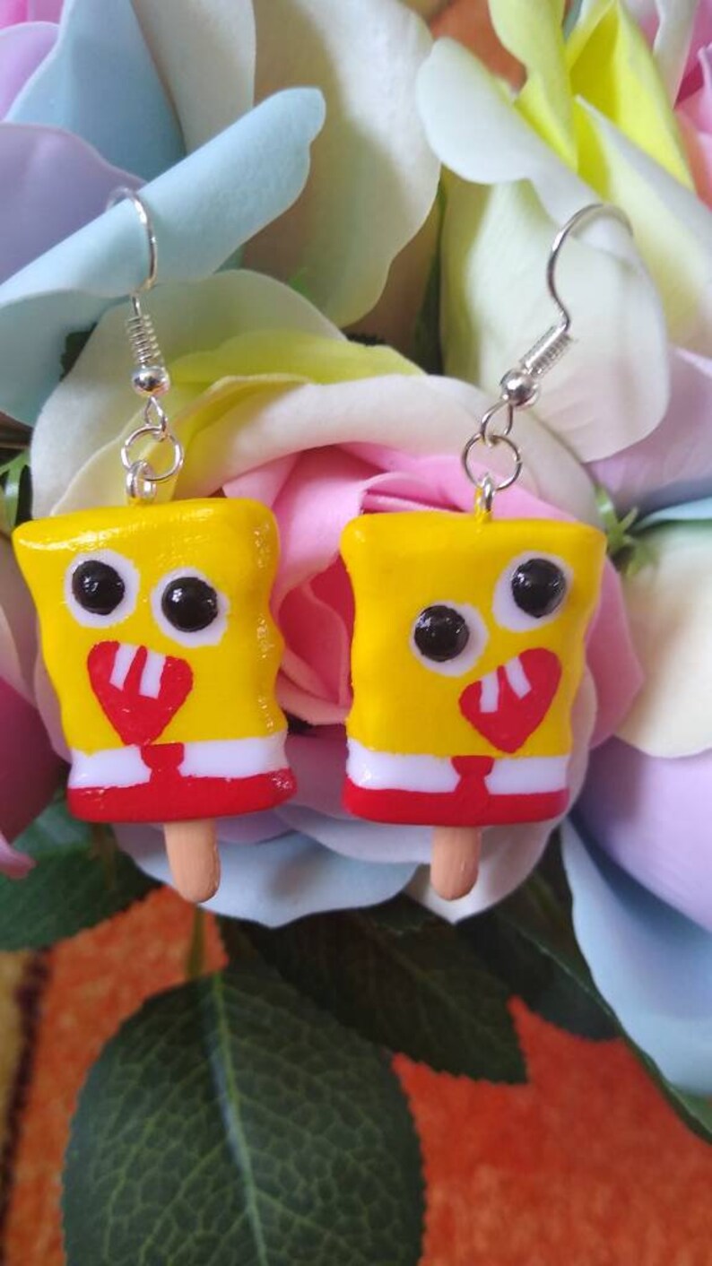 Popsicle Sponge Earrings Handmade Ice Cream Funny Cute Etsy