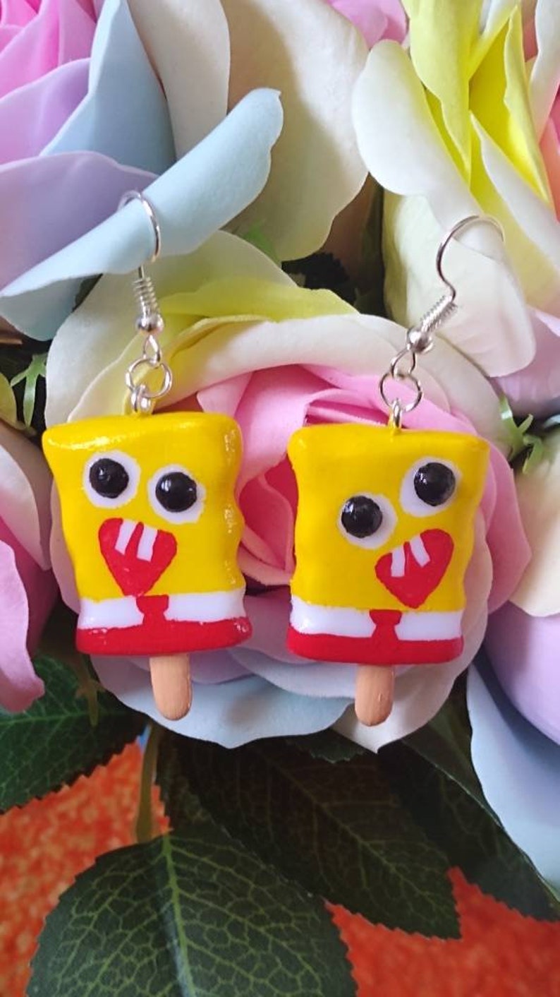 Popsicle Sponge Earrings Handmade Ice Cream Funny Cute Etsy