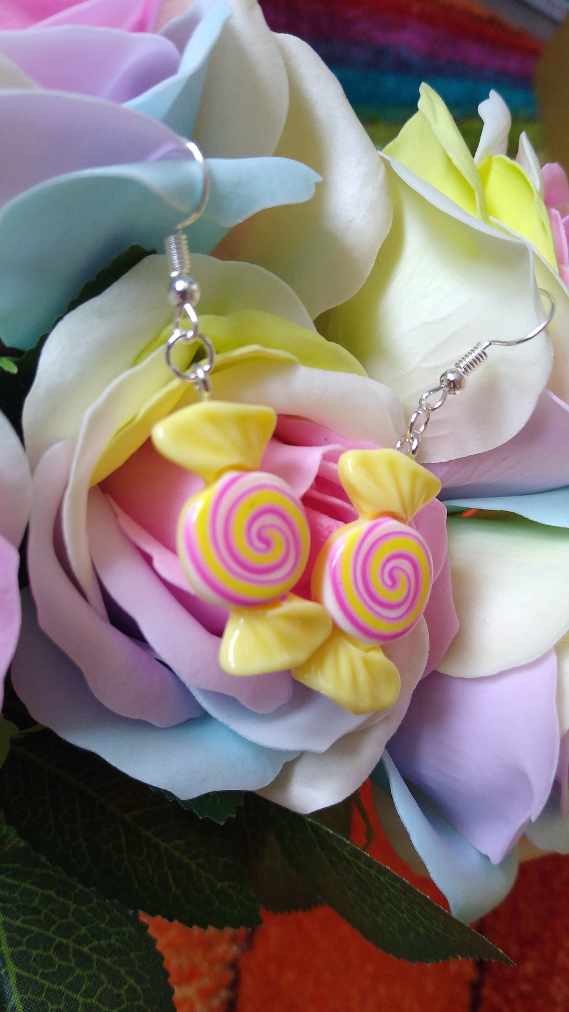 Handmade Candy Wrapper Earrings Sweets Retro Cute Etsy