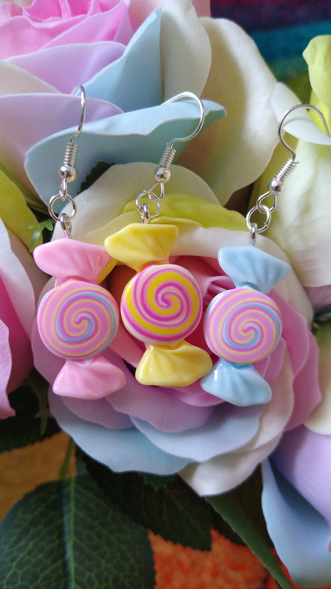 Handmade Candy Wrapper Earrings Sweets Retro Cute Etsy