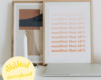 Manifeste essa merda Download | Impressão de arte estética | impressão de arte de ilustração para impressão | Citação de arte de parede | Arte estética de parede