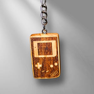 Wooden keychain | Olive wood bag charm | Gift for gamers | Birthday gift for your partner | Laser-cut wood