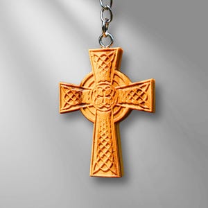 Wooden keychain | Olive wood bag charm | Birthday gift | CNC-milled wood | Celtic cross | Celtic knot