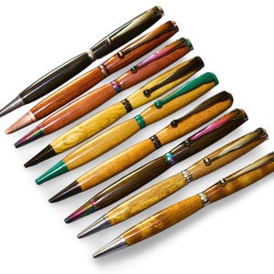 Bolígrafo elegante de madera preciosa | Instrumento de escritura de alta calidad fabricado en madera auténtica | Bolígrafo de giro silencioso | muchas variantes