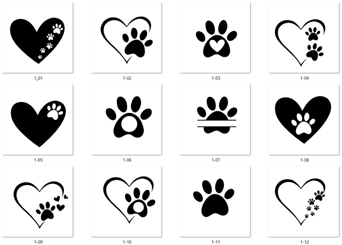 Dog Pet Paw Print Bundle PNG for Sublimation 50+ Designs! - Etsy