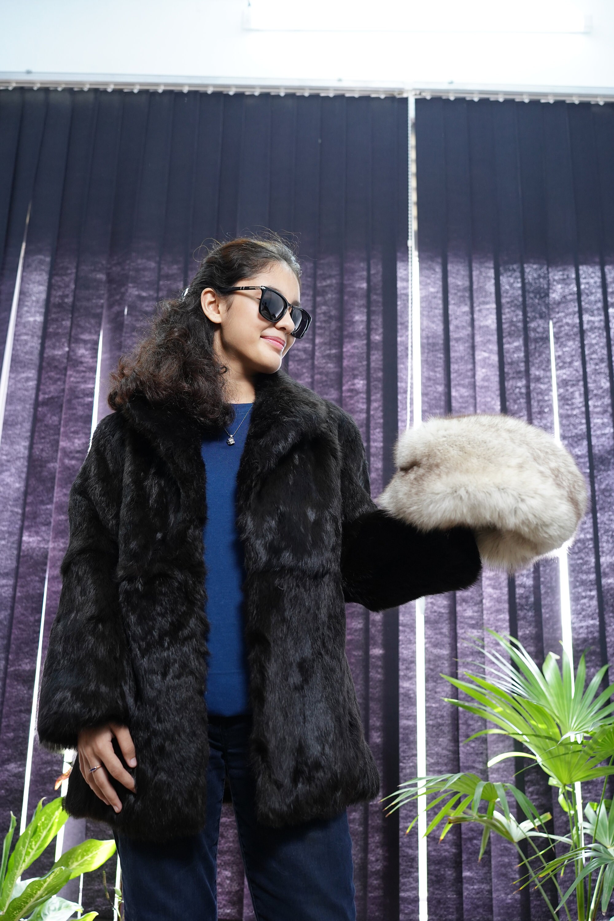 black fur coat womens