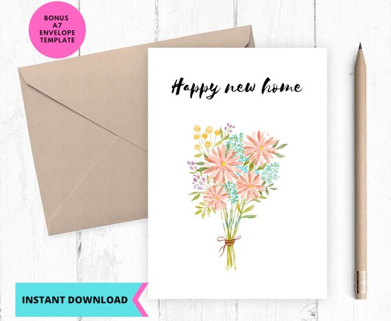 Printable New Home Card Happy New Home Card New House - Etsy