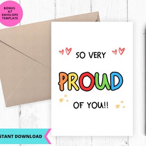 Afdrukbare felicitatiekaart, goed uitgevoerde kaart, trots op je-kaart, afdrukbaar, digitaal, download, nieuwe vacaturekaart, digitaal trots op je