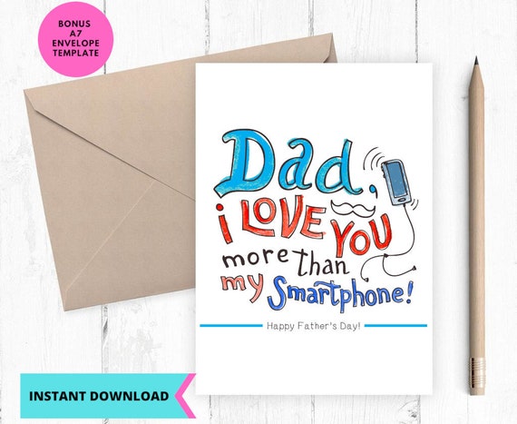 Printable Card Funny Fathers Day Card DAD Greeting Card | Etsy