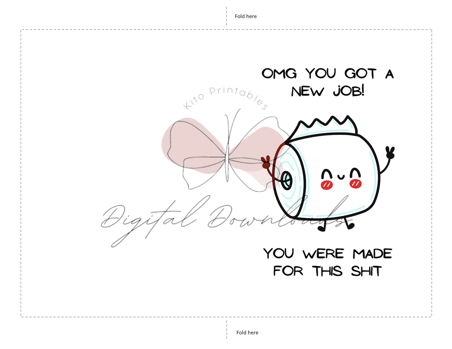 Printable New Job Card New Job Card You Got A New Job Card Instant