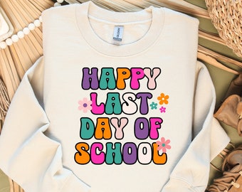 Happy Last Day Of School Png: Retro Teacher Design (Digital Download)