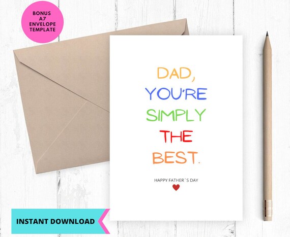 Printable Card Funny Fathers Day Card Happy Fathers Day - Etsy