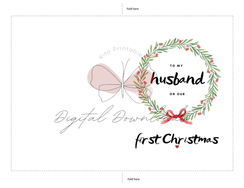 Printable Christmas Card, for Husband First Christmas Card, Instant ...