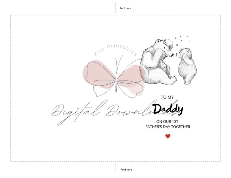 Printable Card, Funny Fathers Day Card, FIRST FATHERS DAY, Greeting Card, Printable, Digital, Download image 2