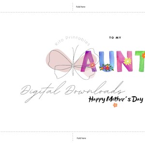 Printable Card, Cute Mothers Day Card, Happy Mothers Day, Aunt Card ...