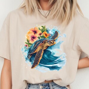 Sea Turtle Png, Sublimation Design, Beach  Png, Ocean Sublimation, Floral Turtle Png, T-Shirt Design, Instant Digital Download Png,