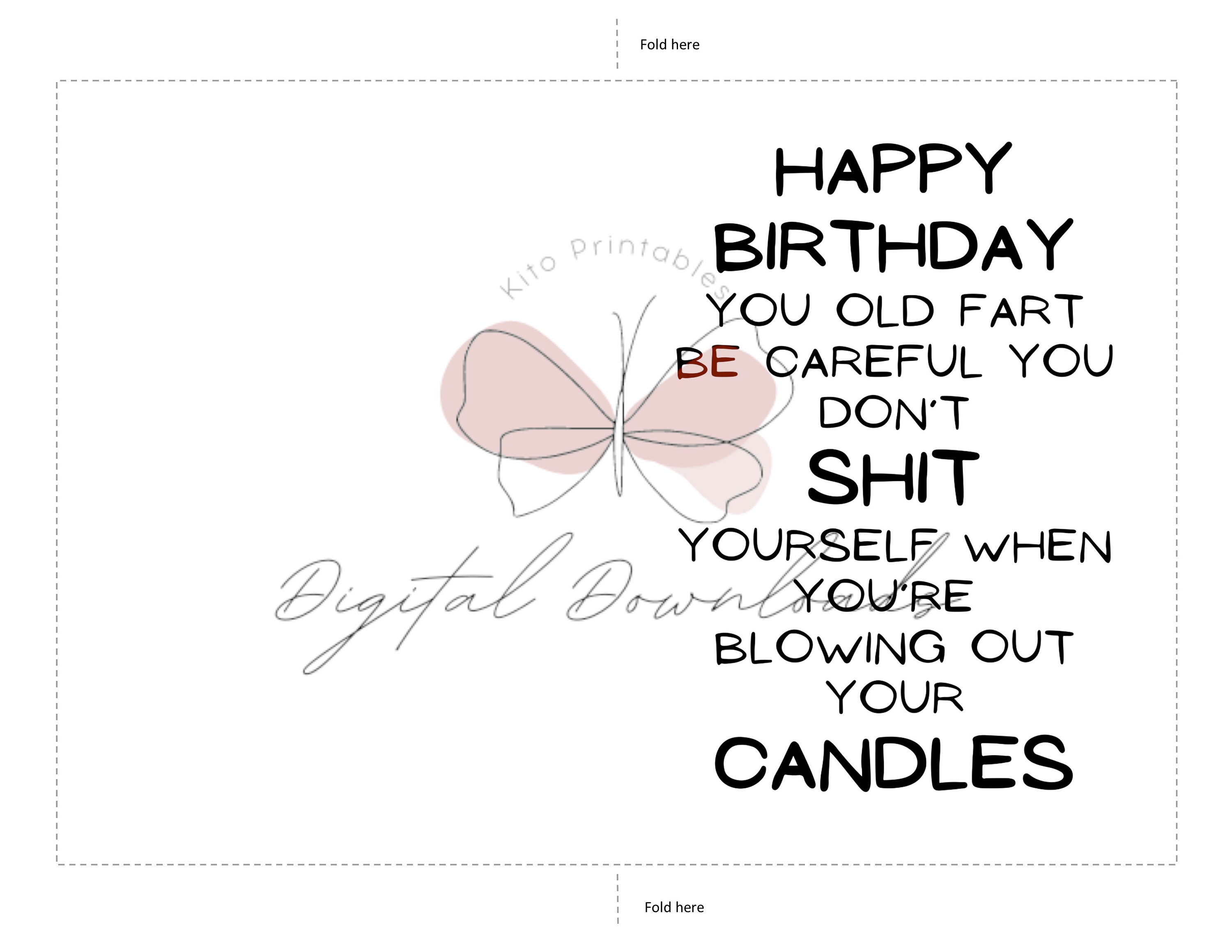 Printable Birthday Card, Funny Birthday Card, Old Friend Birthday Card ...